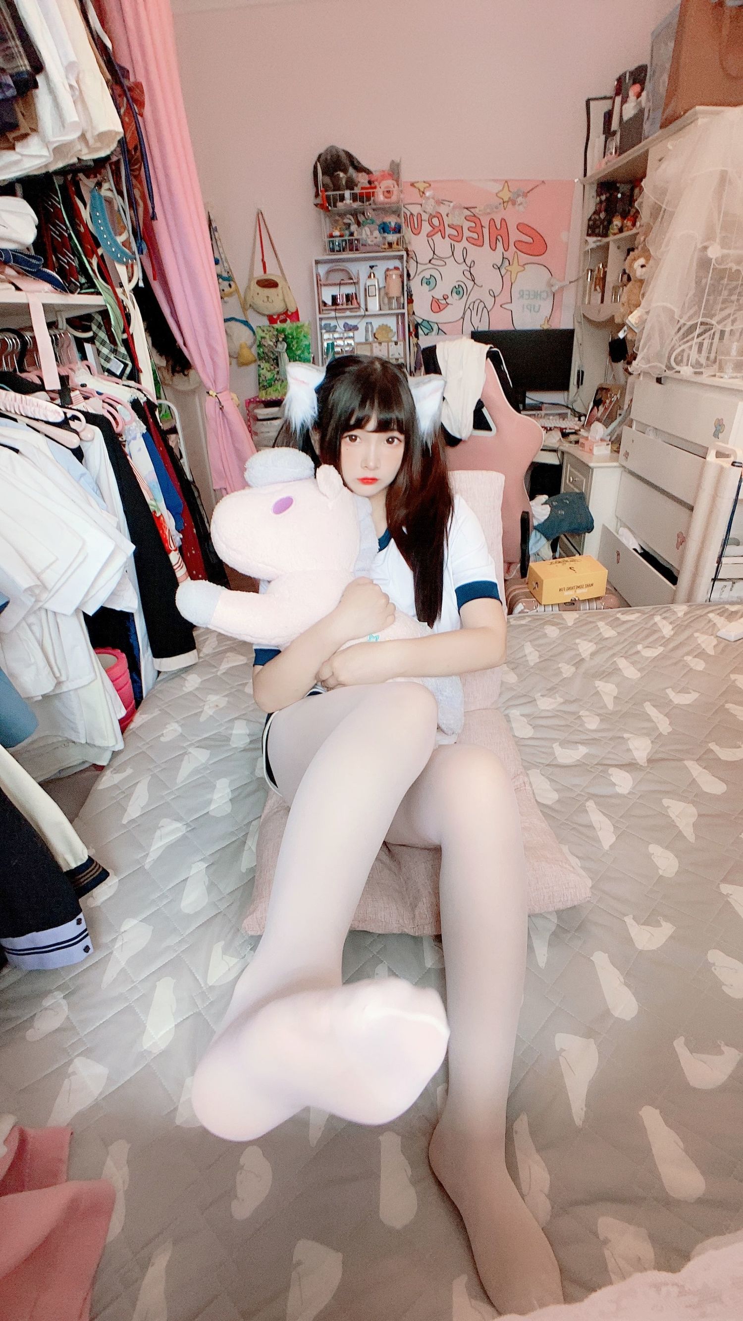 [COS福利]二次元美女古川kagura白丝体操运动服插图3